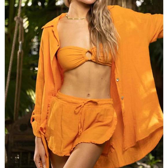 NEW BLANCO BY NATURE safari bandeau top in orange - Picture 2 of 3